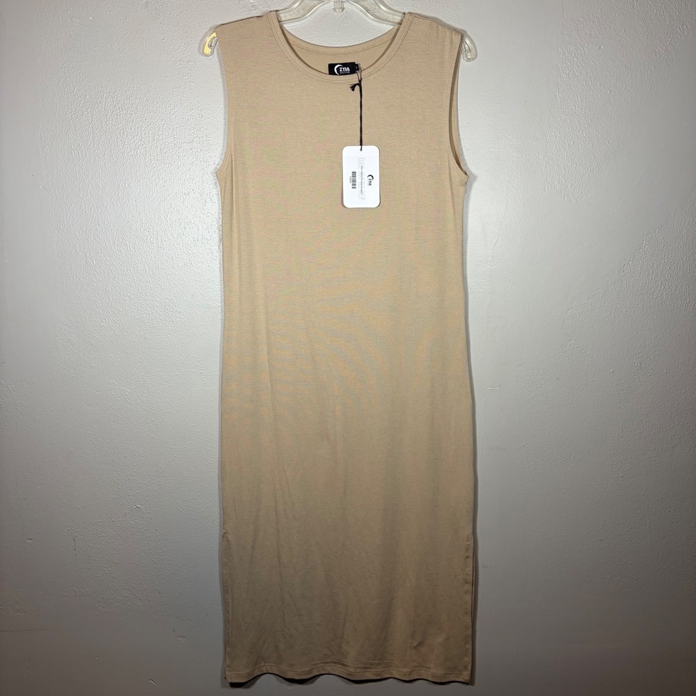 Zyia Active Warm‎ Sand Monterrey Dress Sleeveless Midi Tan 6393S Mens S